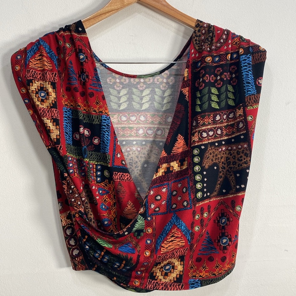 Farm Rio Multicolor Patchwork Blouse - Picture 5 of 10